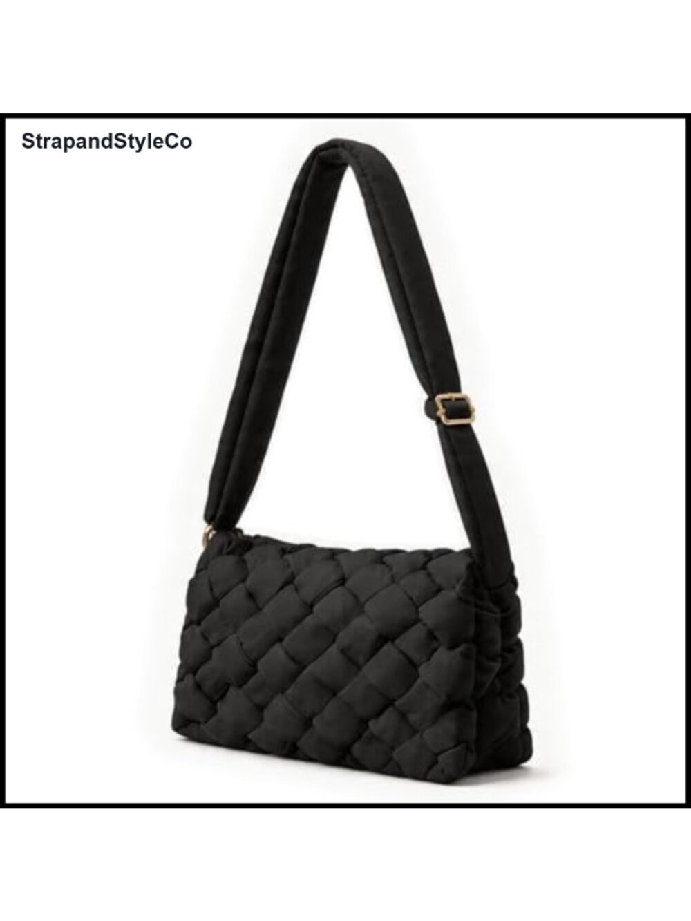 Small Quilted Nylon Puffer Crossbody Bag Lightweight Woven Purse